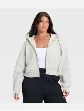 Women's Crop Full Zip Hoodie Sweatshirt